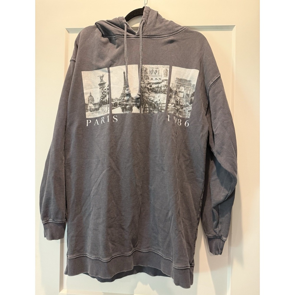 Indie Sleaze ASOS DESIGN Paris 1986 Oversized Hoodie Dress Women's US 4